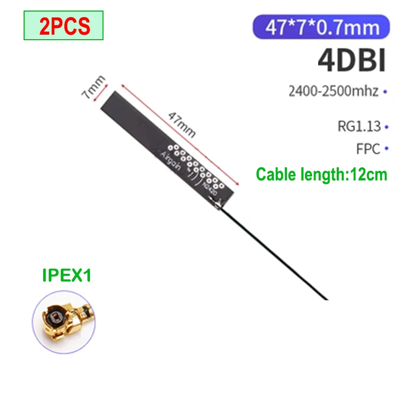 eoth 2pcs PCB/FPC soft board 5.8 Ghz 2.4ghz Dual Band iot wifi Antenna Built-in Bluetooth patch gain antenna ipex 1 8dbi