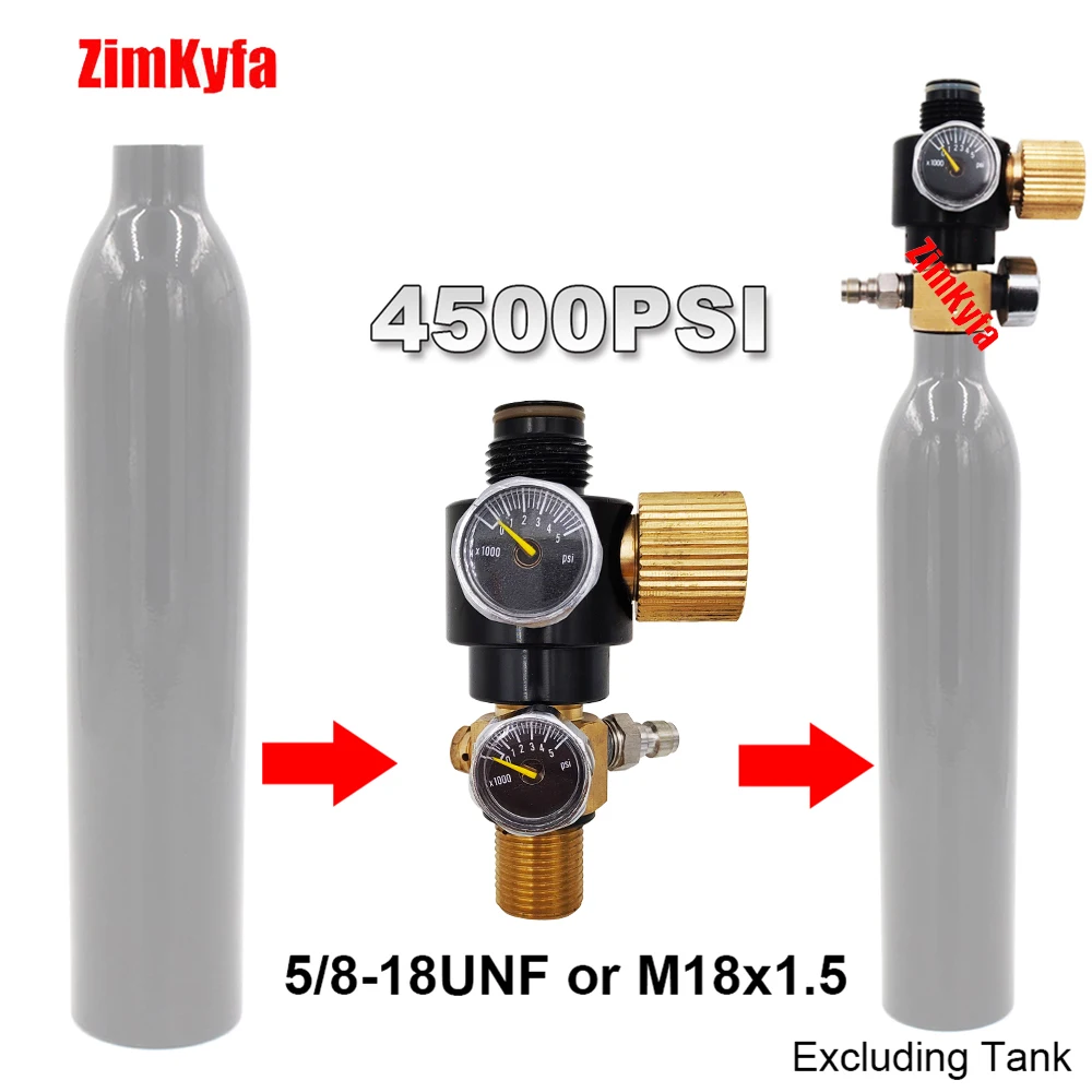 HPA Tank Bottle Regulator for M18x1.5,5/8-18UNF Pin Vae HP 200bar 3000psi,Pressure Gauge,8mm Refill Nipple,For Air Soft