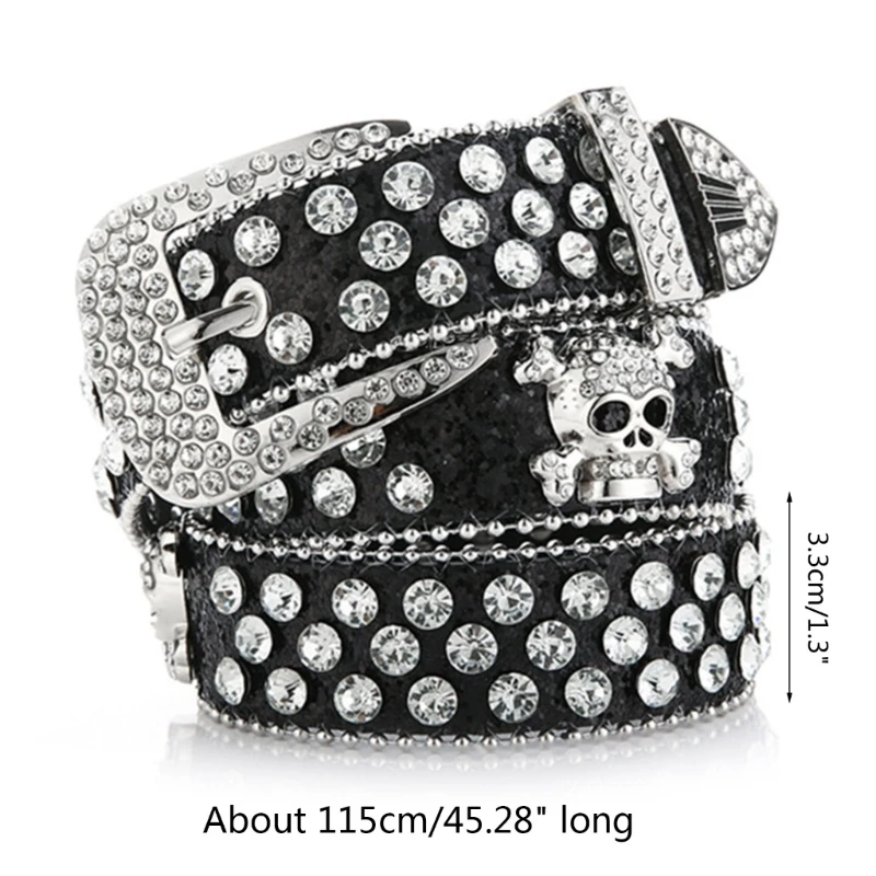 M2EA Vintage Skull Buckle Waist Belts for Women Wide Buckle Belt for 2025 Cowboy new Cowgirl Strap Female Jeans Skirt Waistband