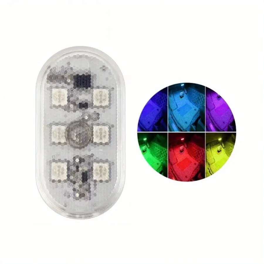 2Pcs Colorful 6 Beads Interior Dome Finger Touch Sensor Reading Lamp 5V LED Car Styling Night Light
