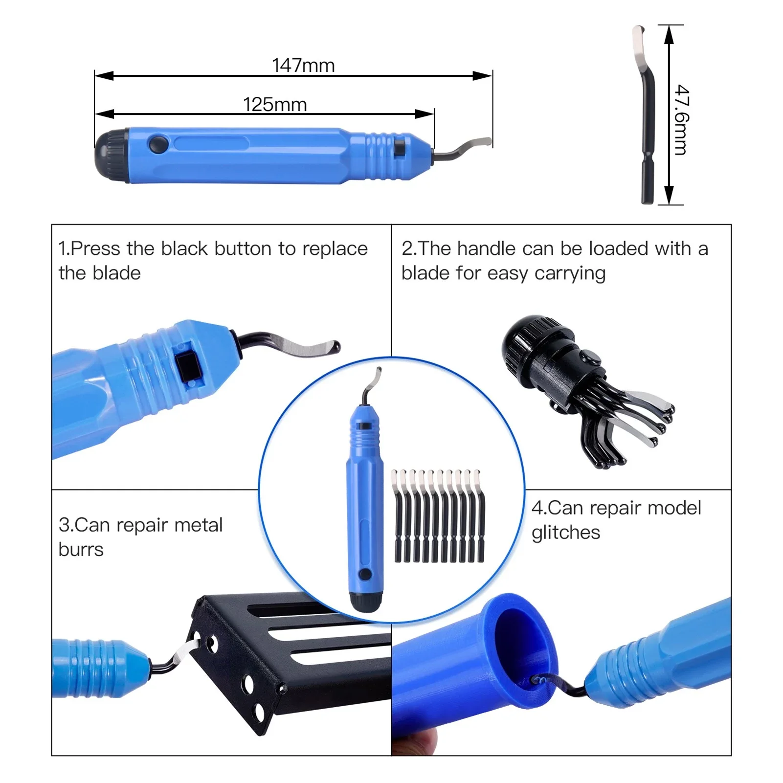 49pcs in 1 3D Printer tools 3D Model File Cutter Scraper Material Removal Tool Engraving Timming Knife Kit Nozzle Wrench Needles