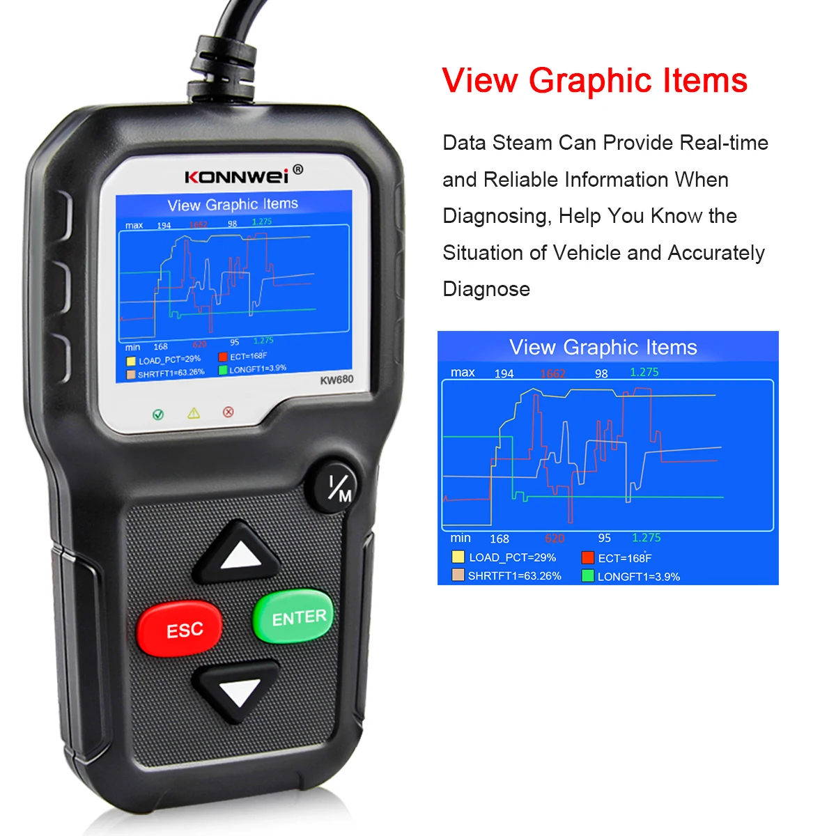 KONNWEI KW680 OBD2 Scanner OBDII Car Diagnostic Auto Diagnostic Tools Russian Language Car Scanner Tool Diagnostic code reader
