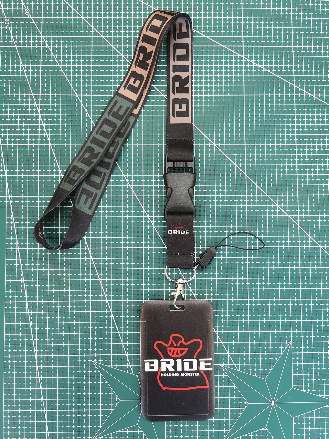 JDM Racing Style Keychain ABS Bank Credit Card Holder Wallet Bus ID Name Work Card KEYRING Lanyard For BRIDE NOS HKS MUGEN POWER