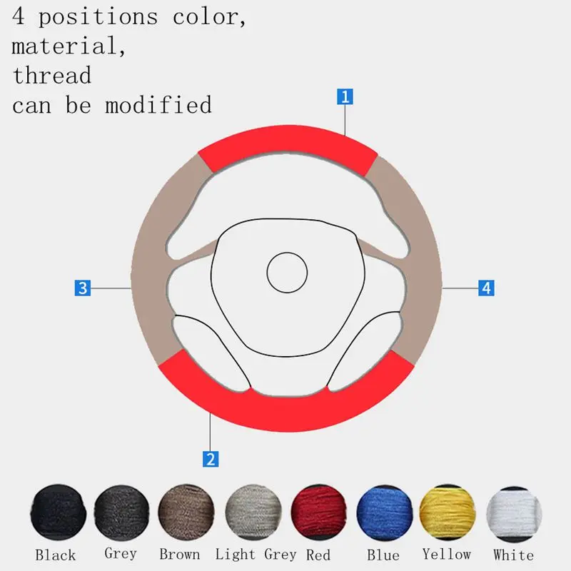 Car Steering Wheel Cover Suede For Volkswagen VW Atlas Golf 8 Mk8 Jetta Passat B9 Tiguan Sharan Steering-Wheel Cover Wrap
