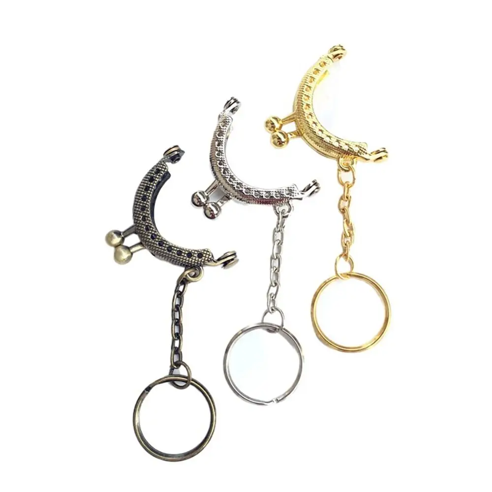 4cm Purse Vintage Mini Clasp Frame Bag Kiss Clasp Lock Metal Purse Frame for DIY Craft Purse Bag Making smile