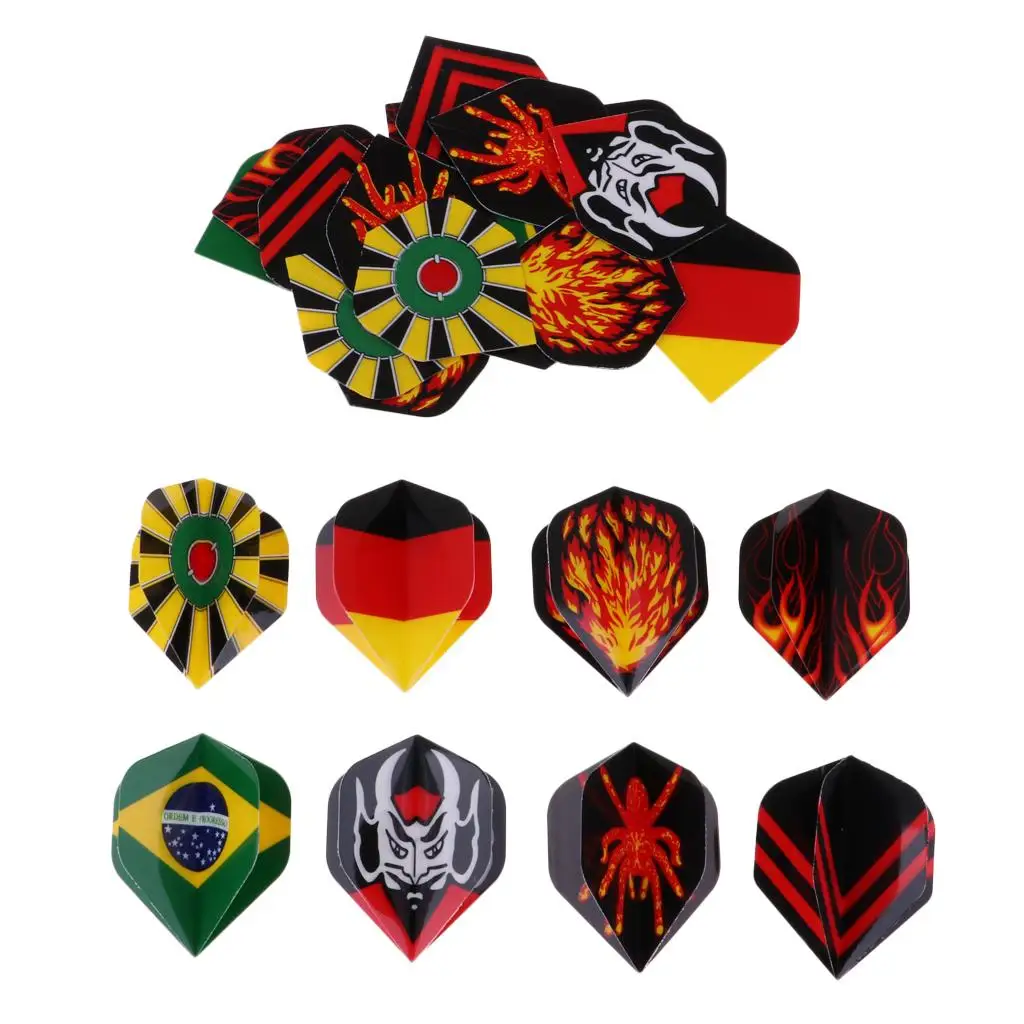 24pcs 27pcs 36pcs Durable Pattern Standard PET 3D Dart Flights Darts Tails Accessories Equipment Supplies for Dart Games Clubs