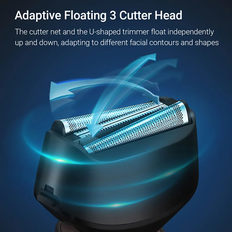 Showsee Electric Shaver for Men Portable Digital Display Razor Reciprocating Shaving 8500 rpm Waterproof Beard Trimmer Machine