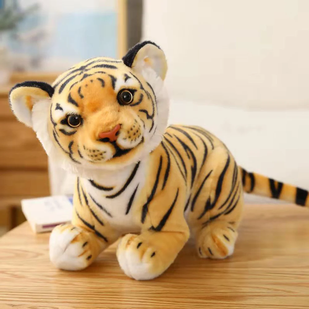 Real Life Plush Tiger Doll Toys For Children Cute Stuffed Animals Toy Present Good Quality Standing Decoration