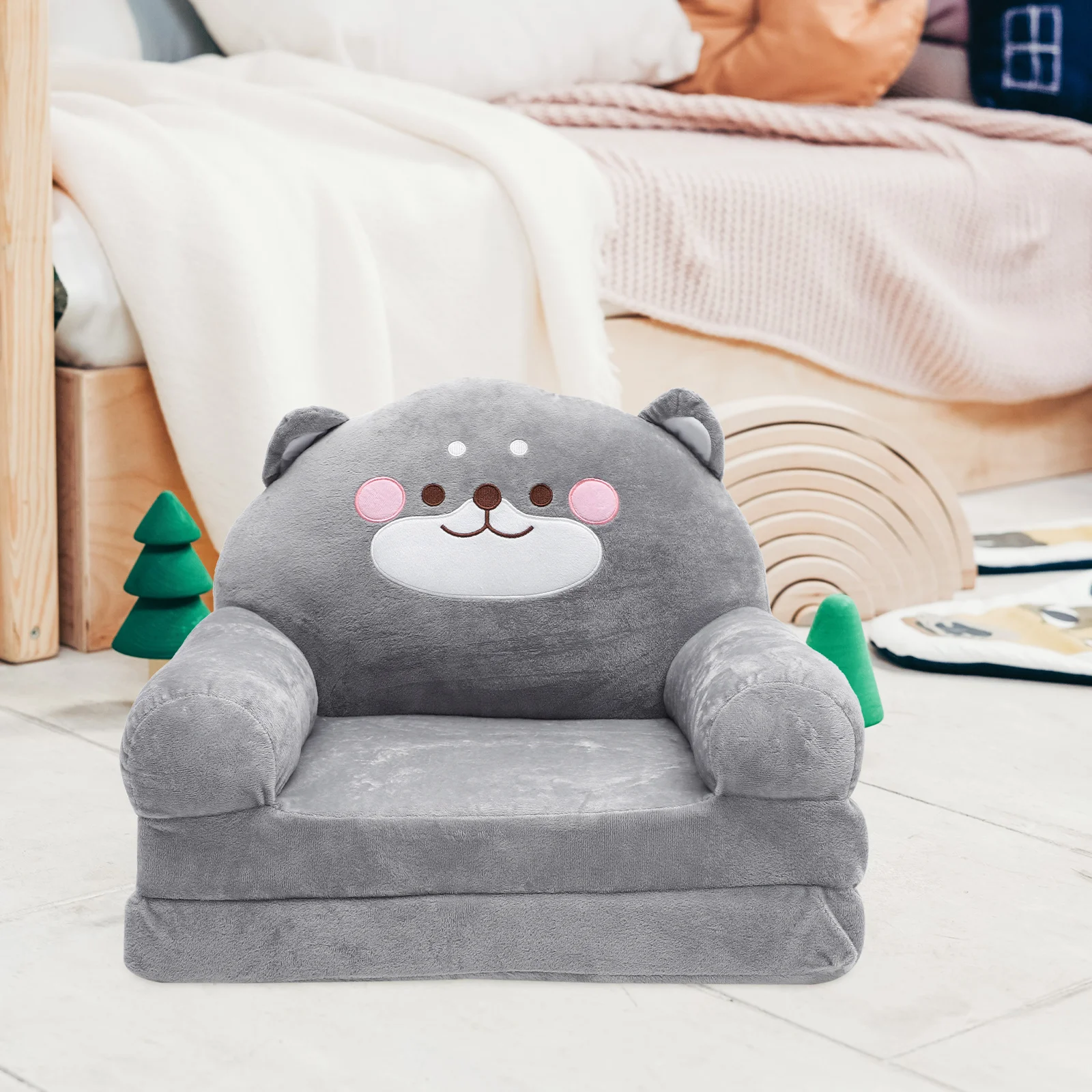 Elephant Shape Kids Seat Lovely Child Folding Sofa olding Children's Sofa Kid Plush Seat up For Baby Plush Sofa Baby Seat
