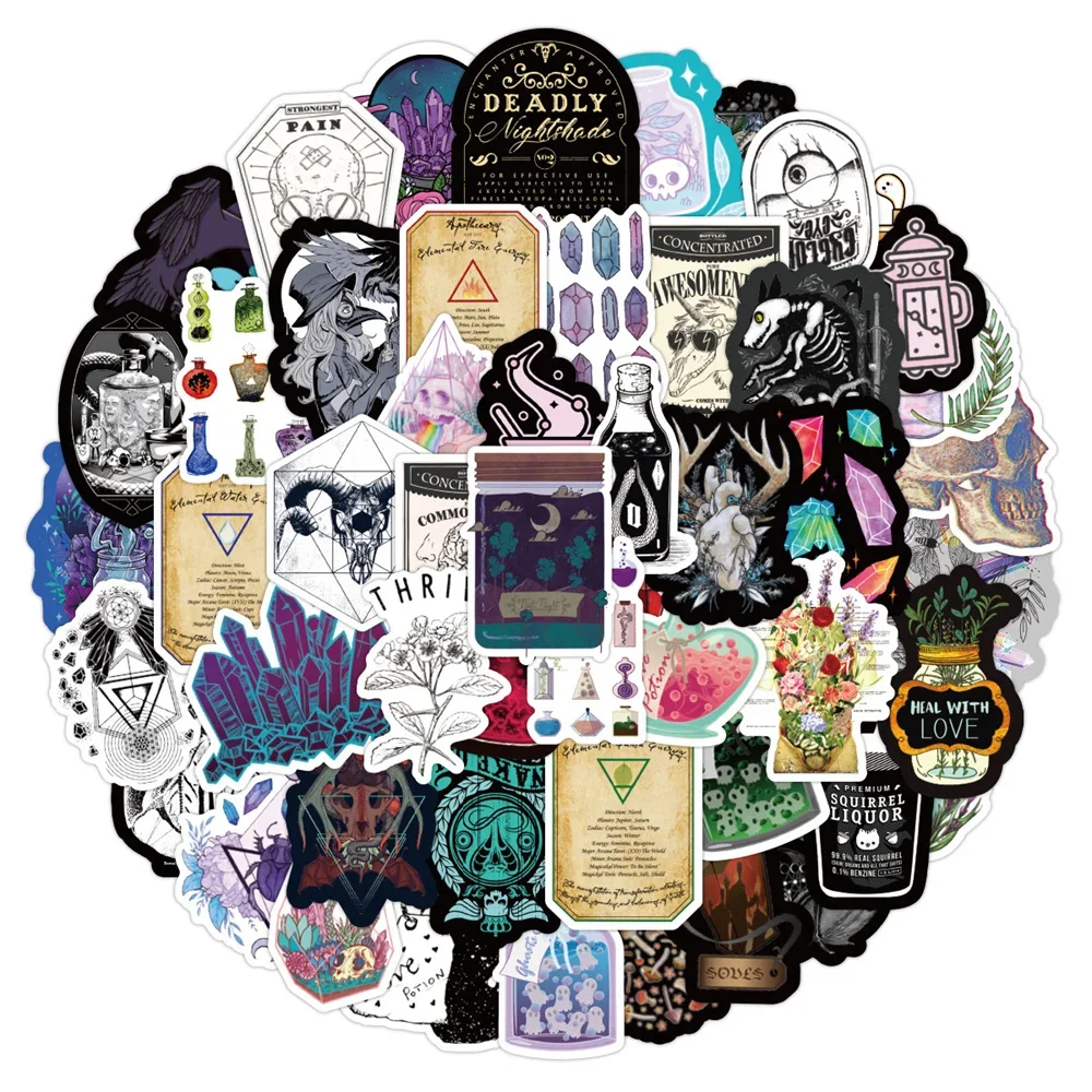 10/30/50PCS Apothecary Witch Apothecary Graffiti Sticker Luggage Waterproof Laptop Skateboard Decorative Toy Sticker Wholesale