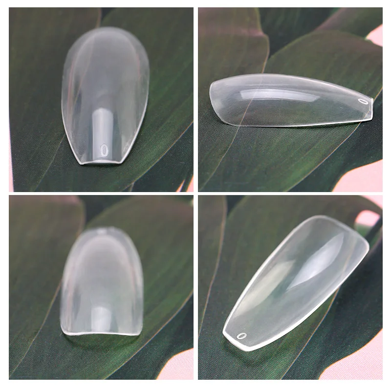 Single Size Fake Nails 0-9 Different Sizes 50Pcs/Bag Acrylic Gel Ballet Coffin Stiletto Full Cover False Nail Clear/Natural