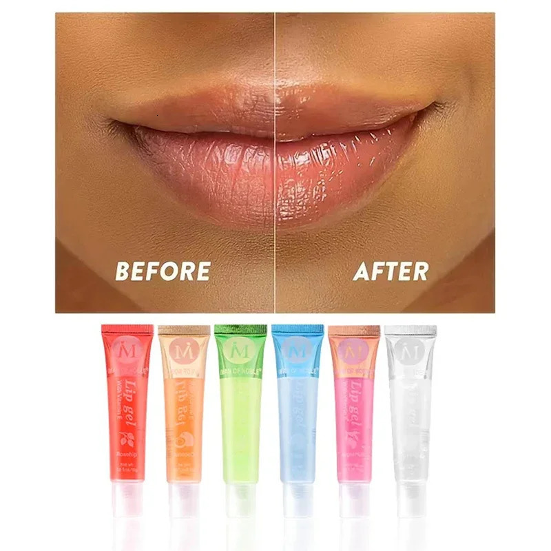 6-piece set of fruit flavored lip gloss vitamin E transparent lip gloss lip oil ing lip wrinkles product 241031