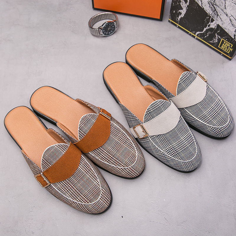 Slippers Casual Leather Loafers Slip On Comfortable Flat Shoes for Men Business Office 2024 Zapatos Para Hombres 717a6