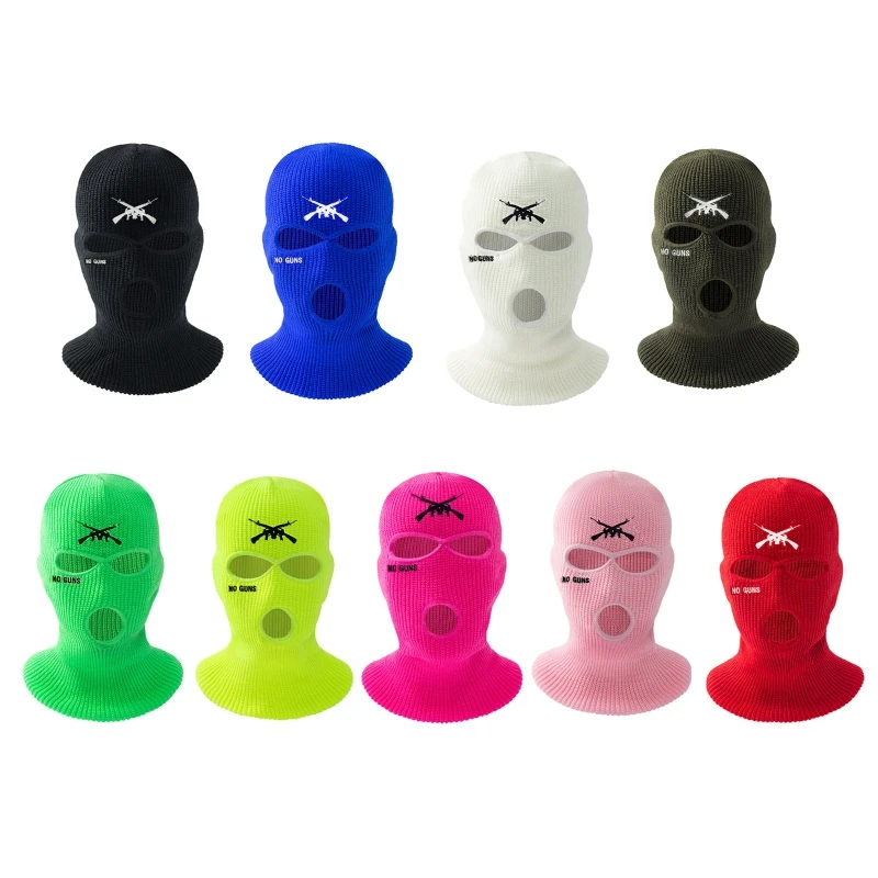 Balaclava Face Mask Motorcycle Face Shield Embroidery Ski Mask Cold-proof Full Face Mask Cosplay Gangster Drop Shipping