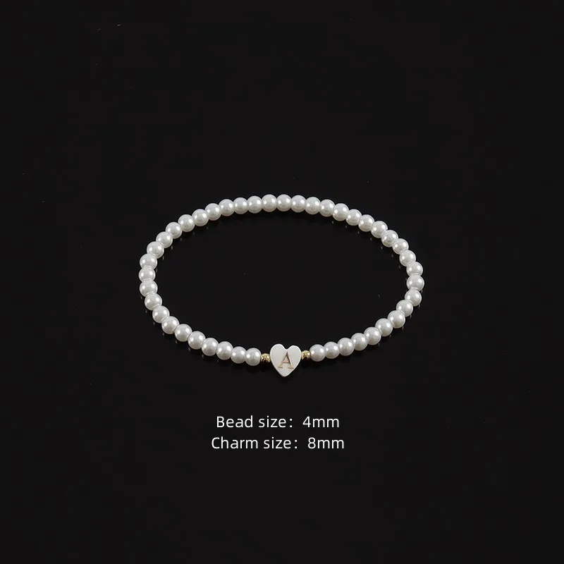 New Classic Heart Shape A-Z Initial Letter Women Bracelet Temperament 4mm Stone Handmade Bracelet For Women Jewelry Gift