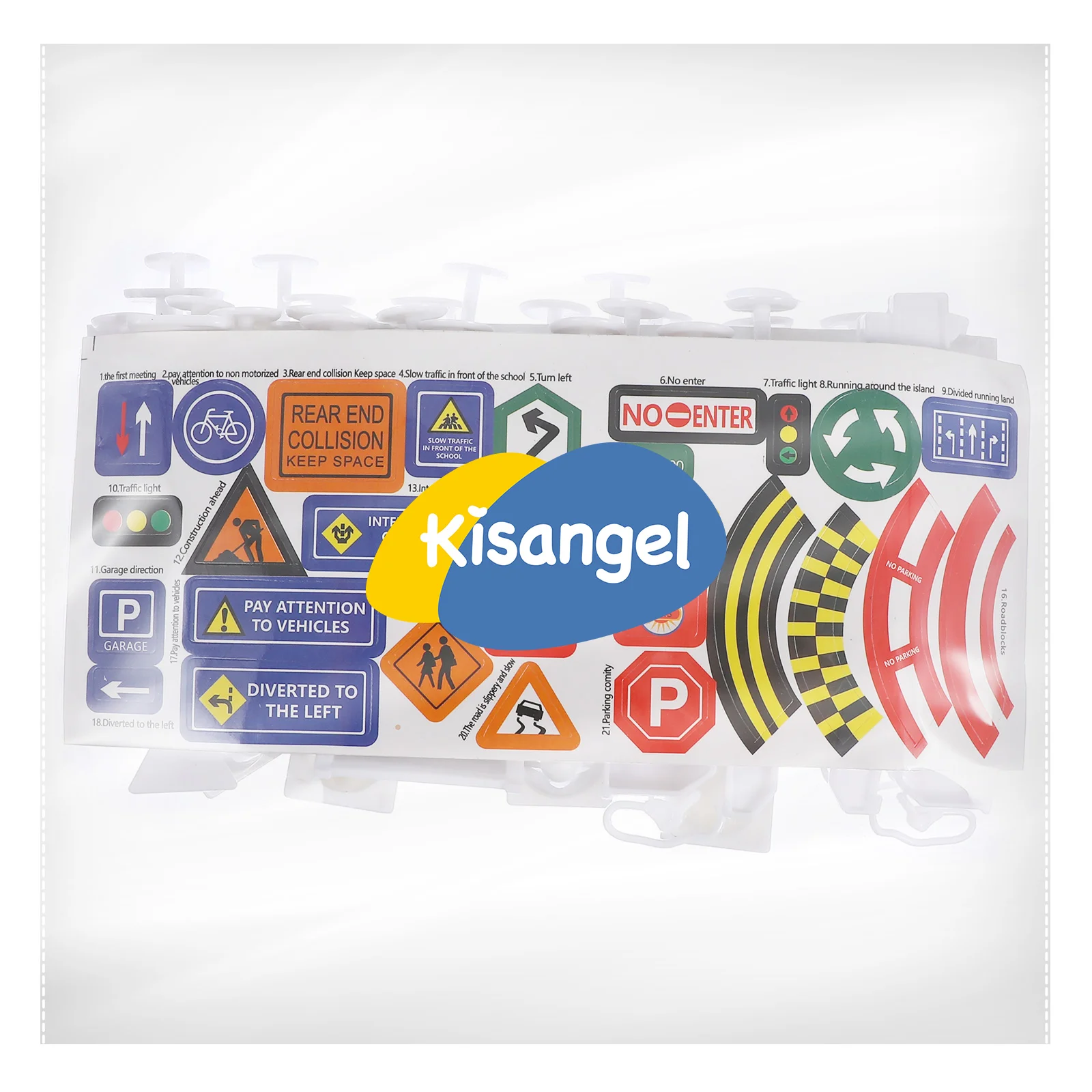 56 Pcs Play Traffic Signs Street Kids Playset Road Signal Toys for Children