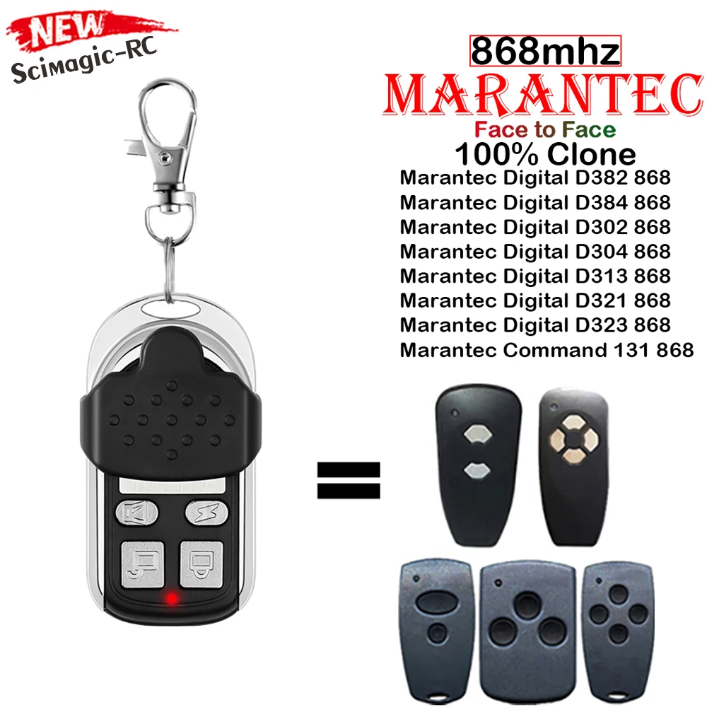 MARANTEC new Digital D302 D304 D382 2025 D384 868 Garage Door Remote Control Duplicator 868mhz Garage Door Command Transmitter Key
