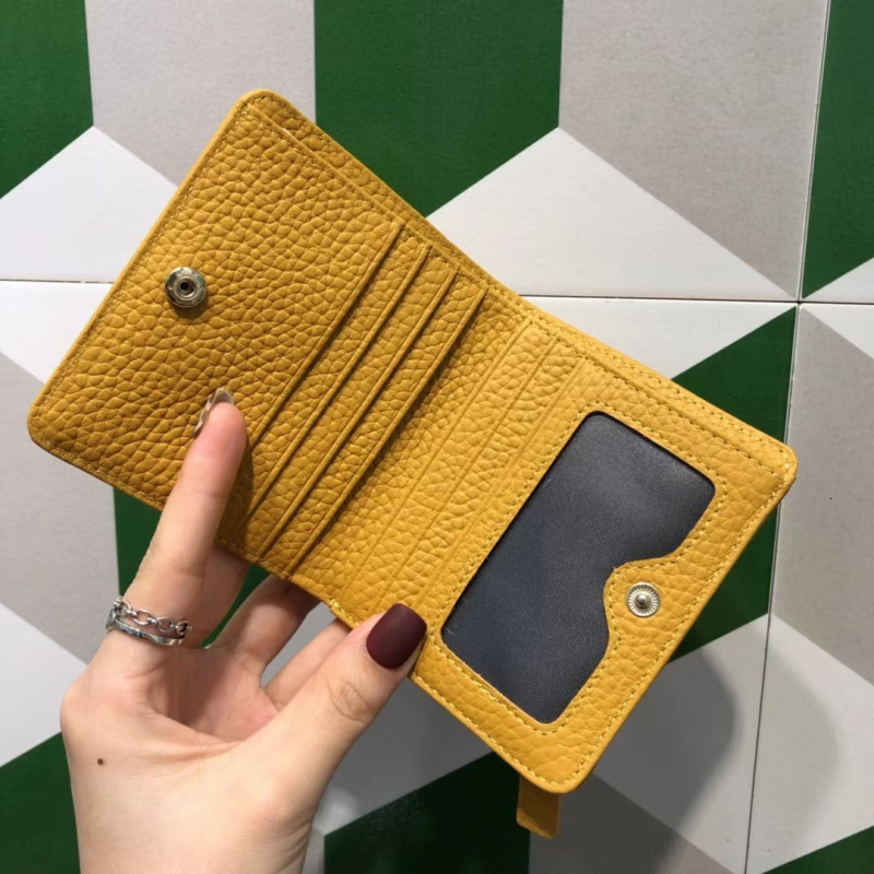 New designer cowhide women's wallet ultra-thin, compact and chic Christmas deer buckle women's genuine leather card clip wallet coin wallet