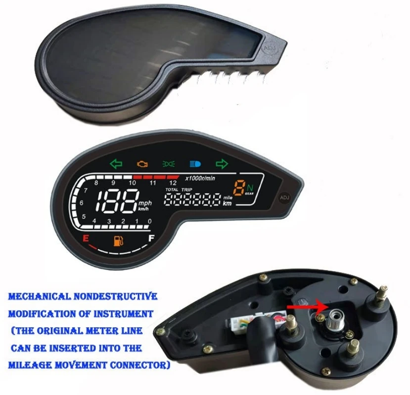 Motorcycl Honda NXR150 NXR125 Bros 2003-2014 CRV Digital LED Odometer Speedometer Tachometer XR150 GY200 Mexico Brazil Colombia