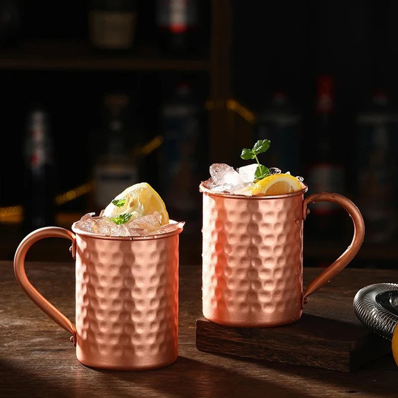 100 Copper Moscow Mule Mug Durable Coppery Beer Mugs Coffee Milk Cup Pure Bar Drinkware 241029