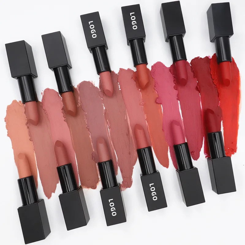 Custom 24 color matte waterproof lipstick colorless cup durable colorless sexy lipstick cosmetics bulk 241031