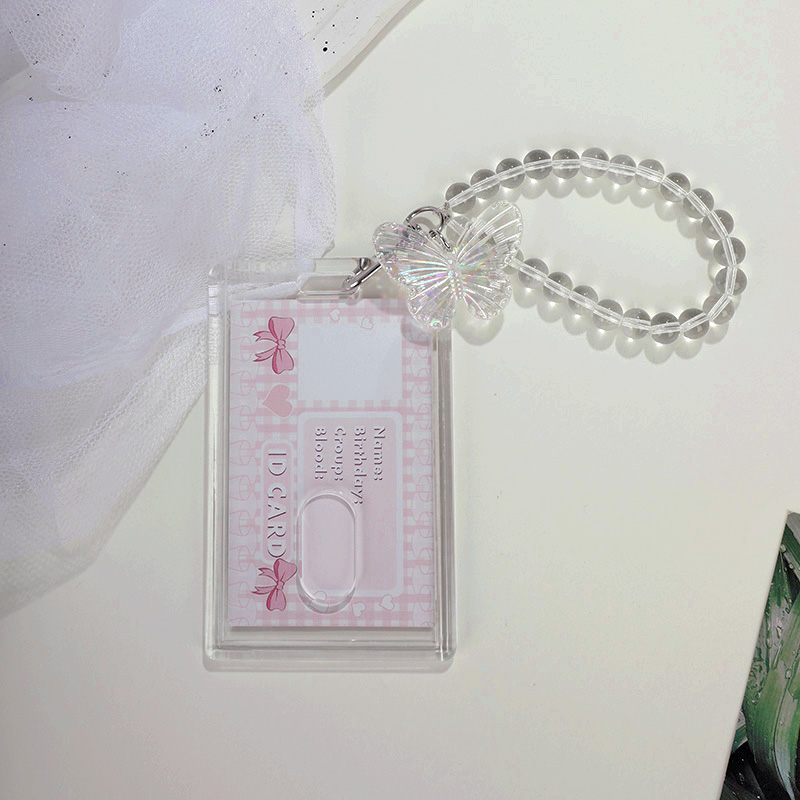 INS Crystal Butterfly Photocard Holder Transparent 3 inch Sleeve Student Bus ID Case Idol Photo Card Protector designer bag