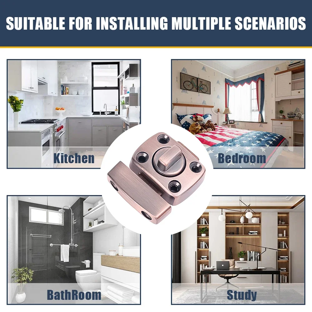 Kids Safety Drawer Locks Clasp Door Bolt Type Interior Perforated Latch Door Lock Universal Safety Lock Bedroom Anti-theft Locks