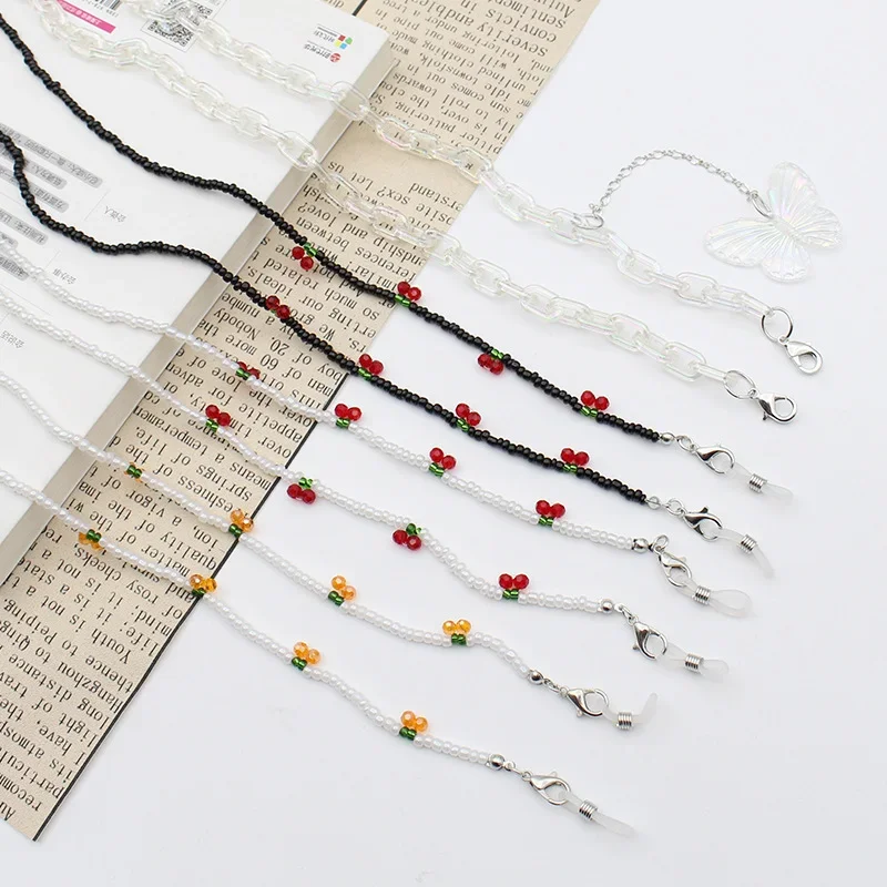 European and American Eyewear Chain Advanced Sense Eyewear Accessories Pearl Metal Chain Commuting Multi-Purpose Necklace