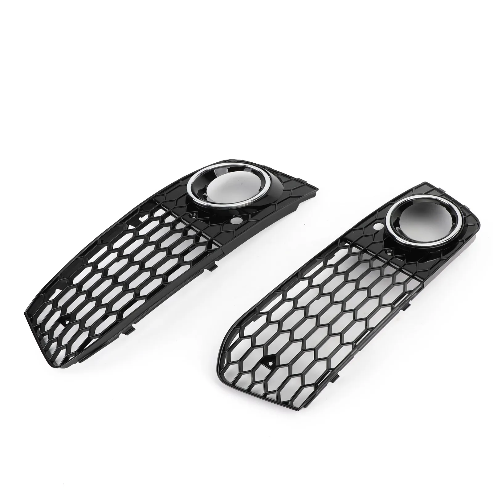 for Audi B8 RS4 2009 2010 2011 2012 Honeycomb Mesh Fog Light Open Vent A4 Grille Intake Cover 8KD807682 8KD807681 Grill Parts