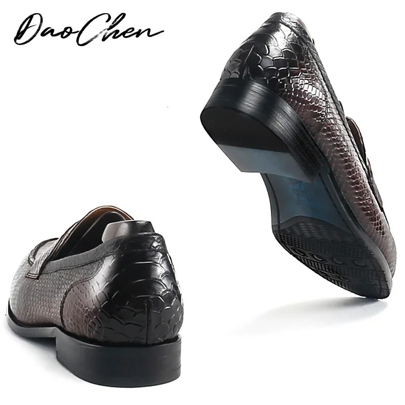 ELEGANT Mens Shoes Black Brown Chiffon Printed Mens Clothing Office Business Leather Shoes Mens Clothing 241031