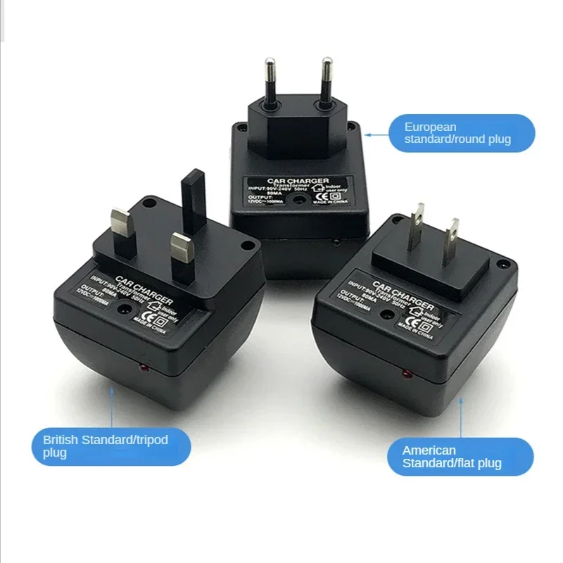 AC Adapter with Car Socket Auto Charger EU Plug 2025 220V AC To new 12V DC for Car Electronic Devices Auto Accessories Home Use