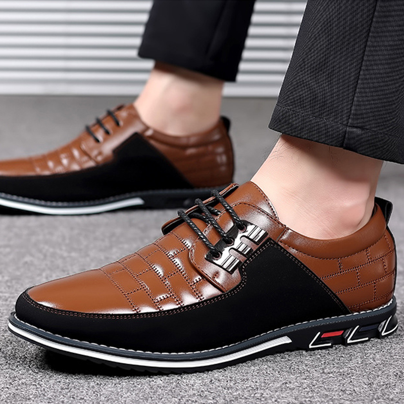 Sneakers Fashion Loafers Brand Classic Lace-Up Casual Sport Black Soft Breathable Business Men Shoes Big Size fbd8f