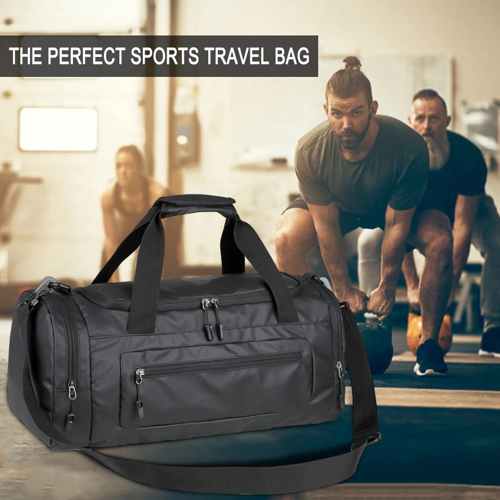 Men Sports Luggage Bag Large Capacity with Shoe Compartment and Wet Pocket Workout Bag Outdoor Handbag Weekend Gym Travel