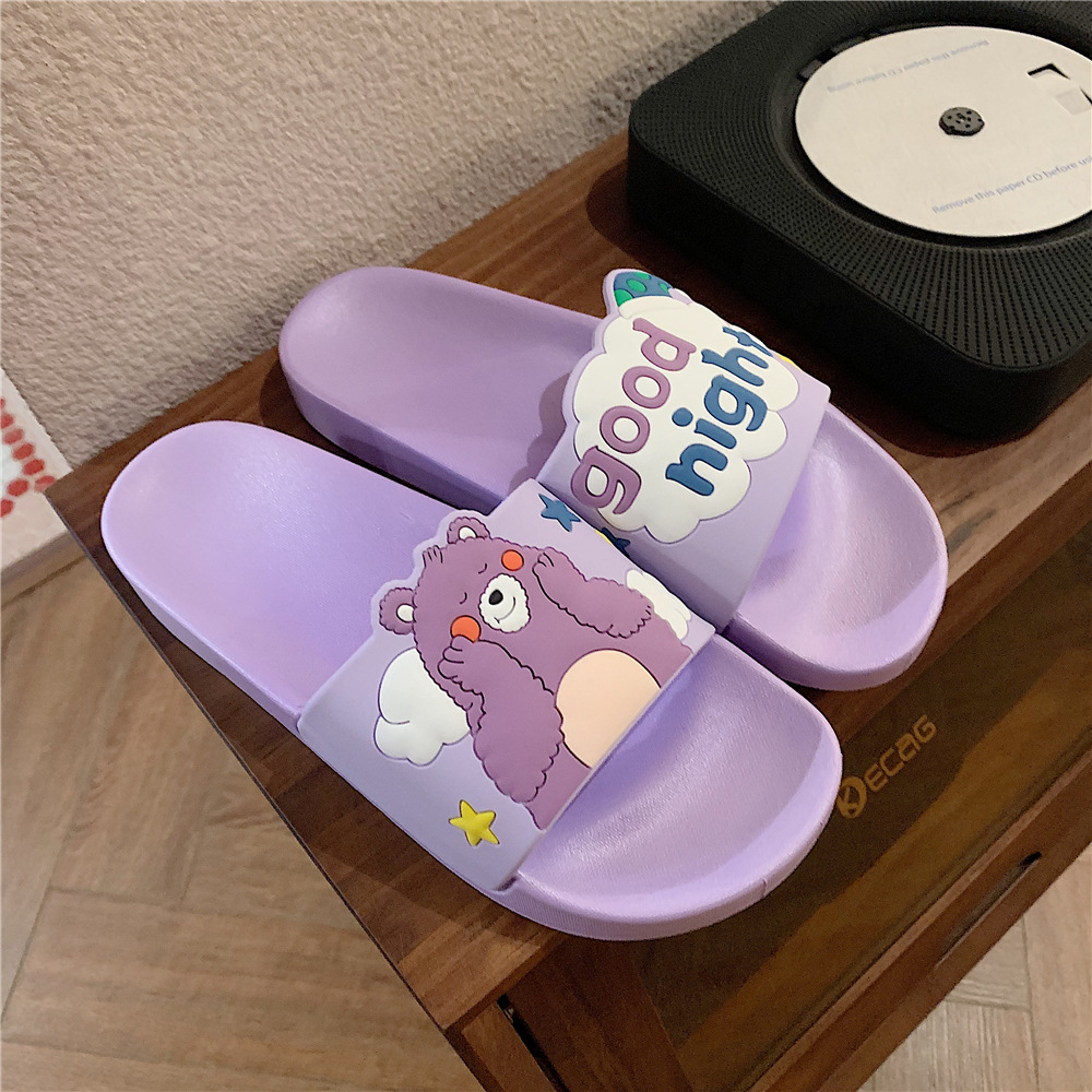 2024 New Slipper Ladies Summer Shoes personality cute cartoon flat slippers indoor street sandals girls beach shower slide