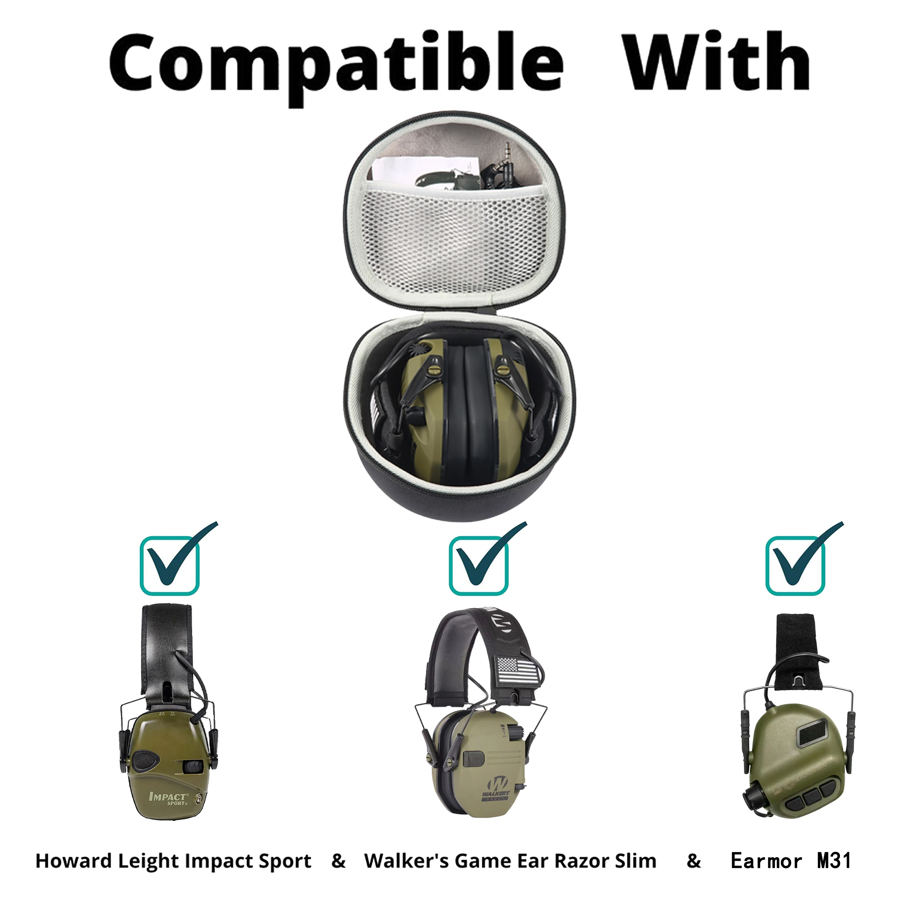ARM NEXT military tactical headset hard body storage case / light headset case / electronic shooting earmuffs portable case