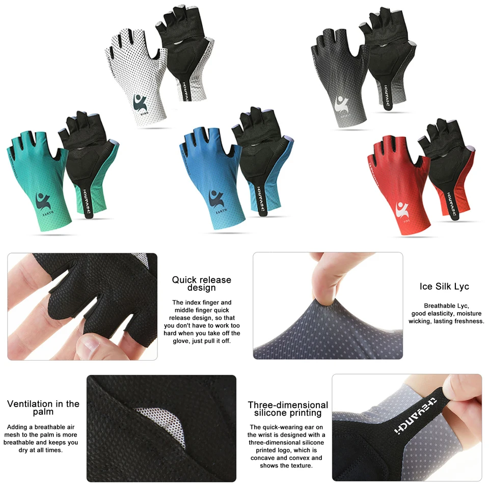 Cycling Gloves Half Finger new Women Men Bicycle Fishing Running Outdoor 2025 Sports Anti-slip Breathable Comfortable Soft Gloves