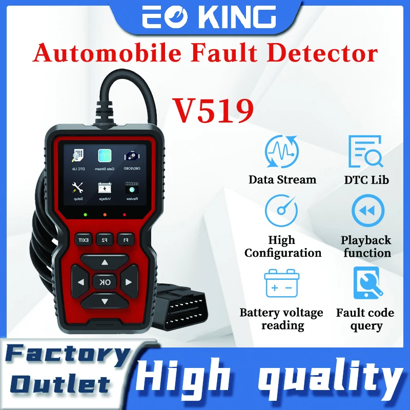 V519 Automotive Automatic Diagnostic Tool EML327 OBD II Automotive Fault Detector Onboard Code Reading Card