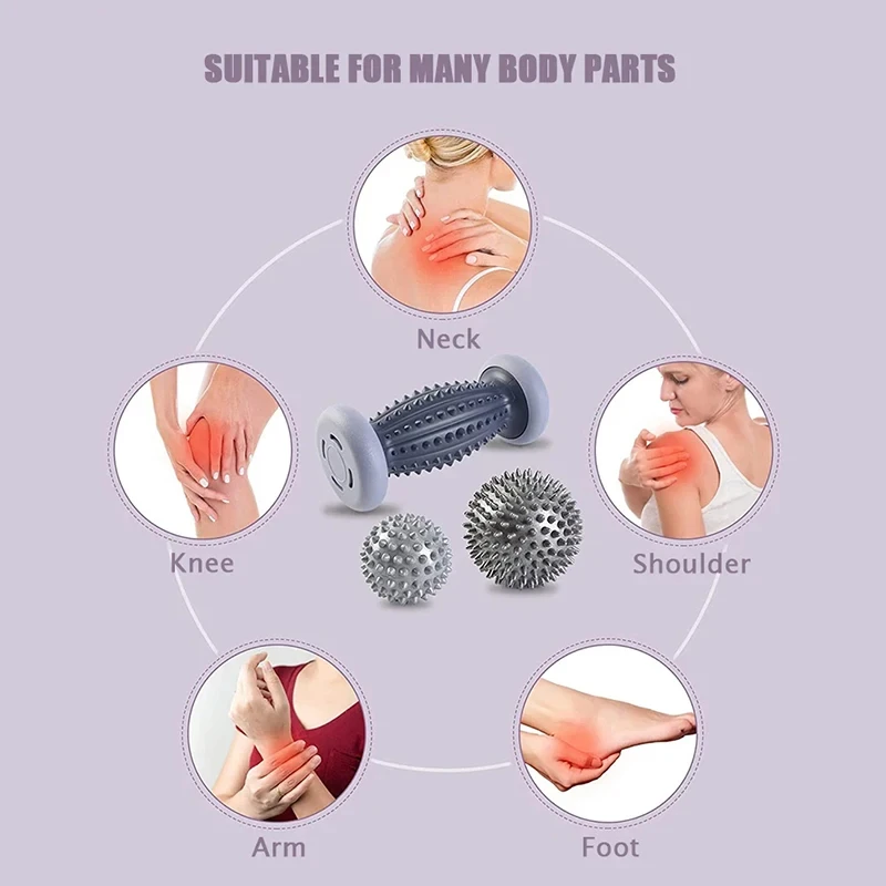 Foot Massage Roller Spiky Ball Foot Pain Relief Massager Relieve Plantar Fasciitis Heel Foot Arch Pain Relax Shoulder Foot Back