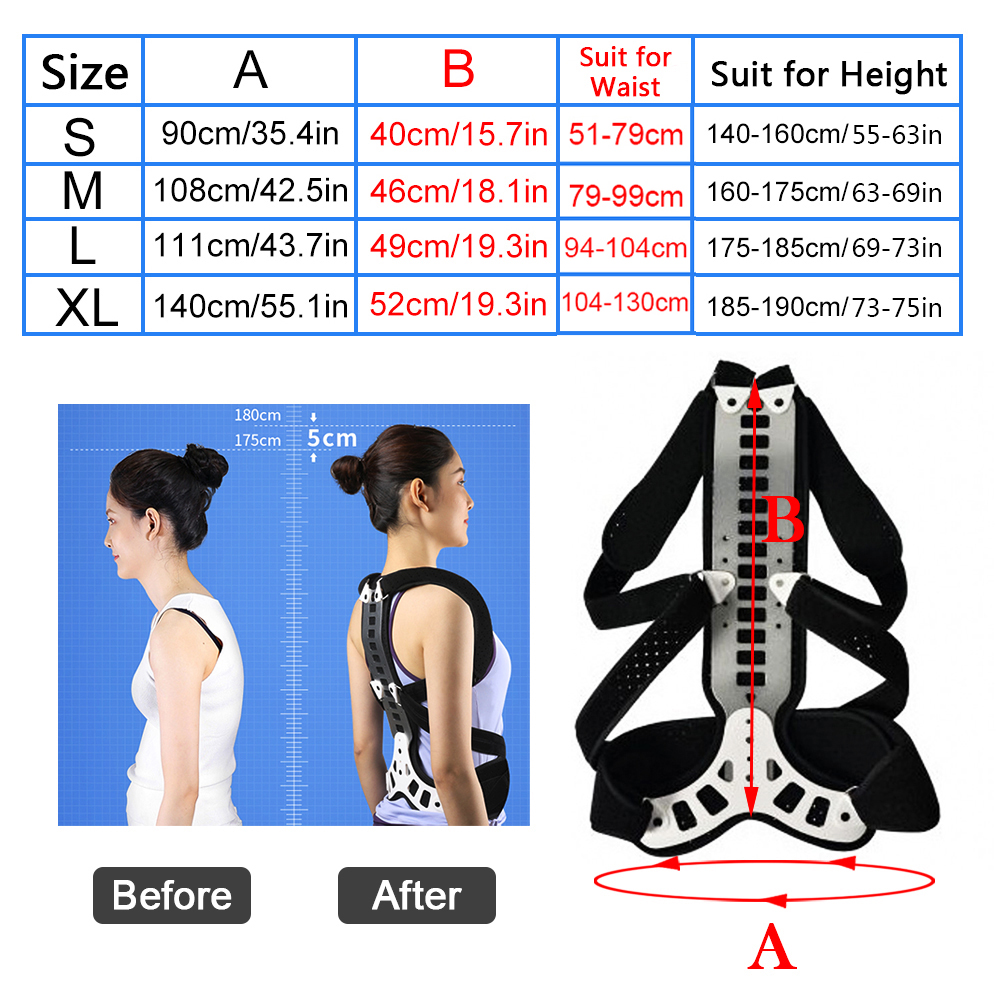 Adjustable Back Brace Posture Corrector Men Women Back Straightener for Scoliosis Hunchback Correction, Back Pain, Spine Support