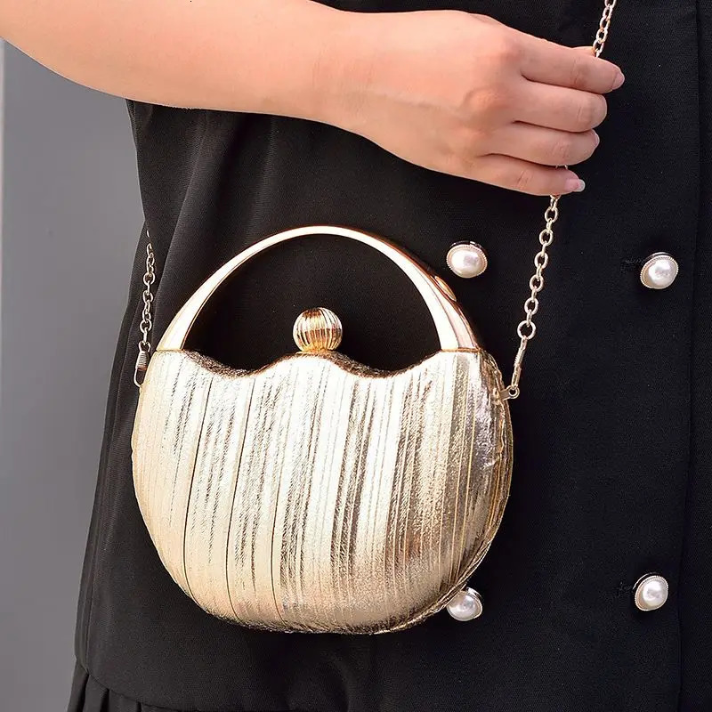 Womens Handbag Elegant Round Shoulder Bag Womens Small Party Evening Clutch Bag Wallet Sac A Main 241031