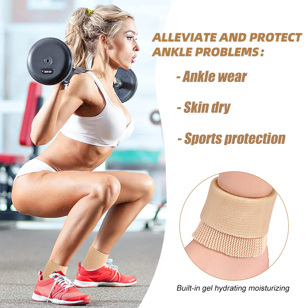 1Pcs Ankle Sleeves Brace Silicone Gel Moisture Heel Spa Socks Nursing Anti-dry Anti-crack Foot Pad Protect Skating Roller Riding