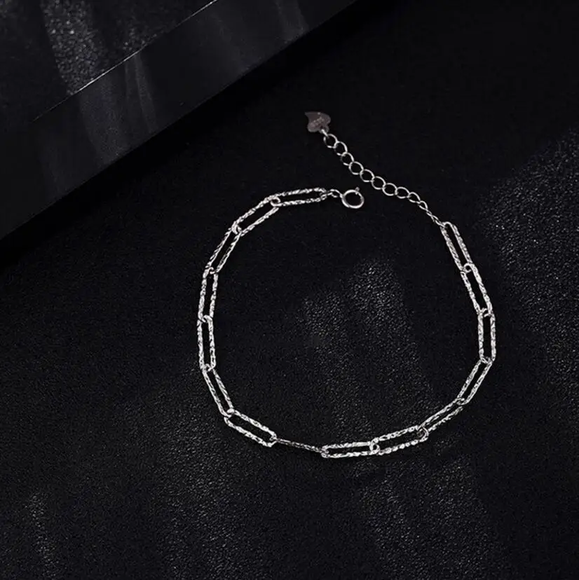 925 Sterling Silver Sparkling Chain Bracelet Female Ins Niche Design Luxury Exquisite Bracelet for Women Silver 925 Jewelry
