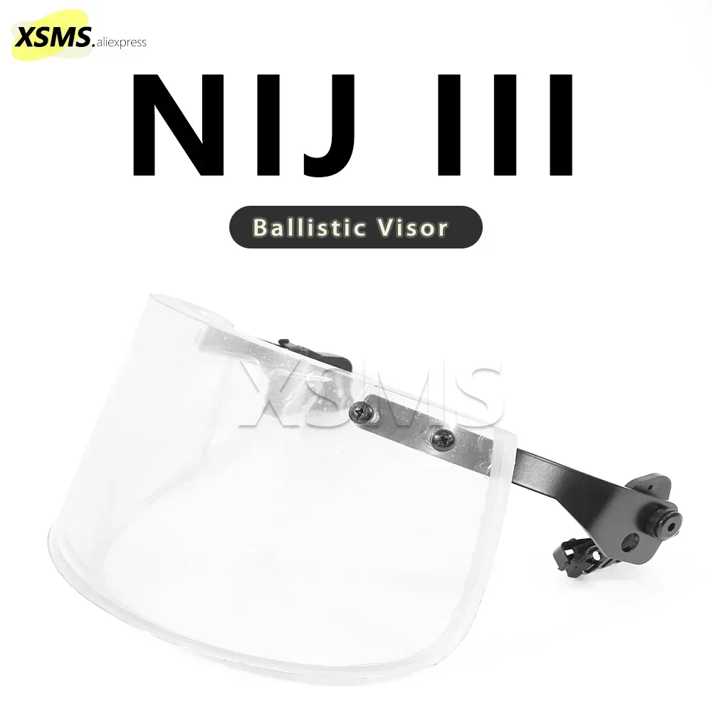 Ballistic Visor NIJ IIIA Level Bulletproof Mask Detachable Bulletproof Visor for Bulletproof Helmets FAST and ACH Tactical