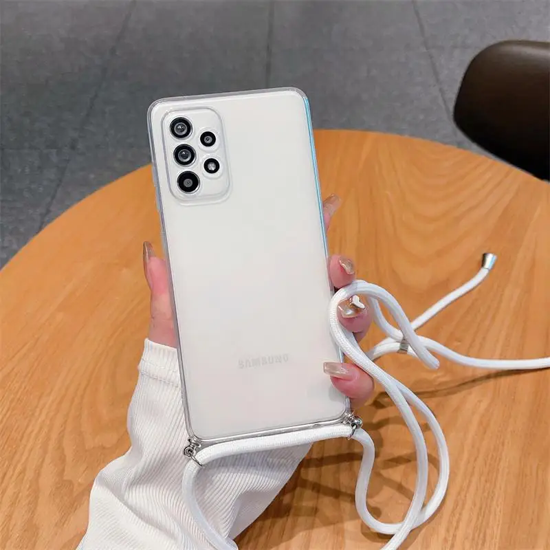 Redmi12 Luxury Plating Transparent Necklace Crossbody Lanyard Case For Xiaomi Redmi Note 12 11 Pro 5G 4G Note12 S 11S 10S 12pro