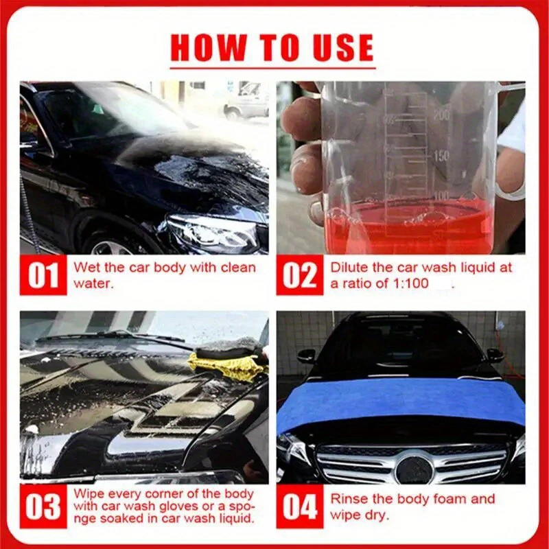 H4Cacle Super Foaming Concentrated Car Wash, Car Wax Foam Cleaning, Deep Stain Removal, Car Cleaning Products