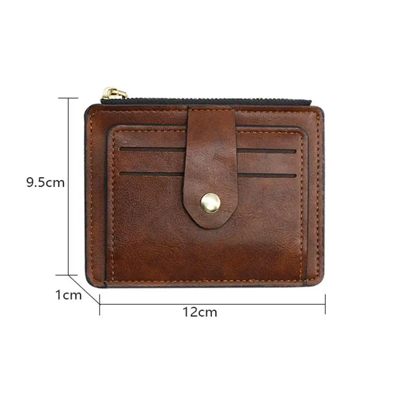 1Pc Luxury Small Men's Credit ID Card Holder Wallet Male Slim Leather Wallet with Coin Pocket Brand Designer Purse for Men Women