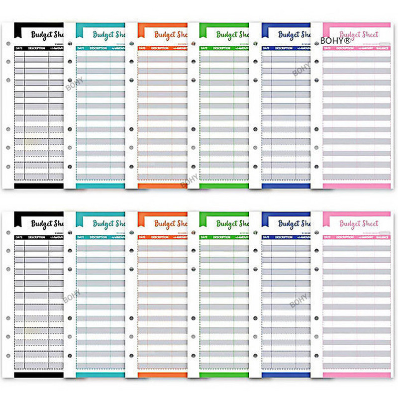 A6 Planner Notebook Agenda Budget Workbook French Envelope Binder Without Pockets for Money Saving Bill Organizer