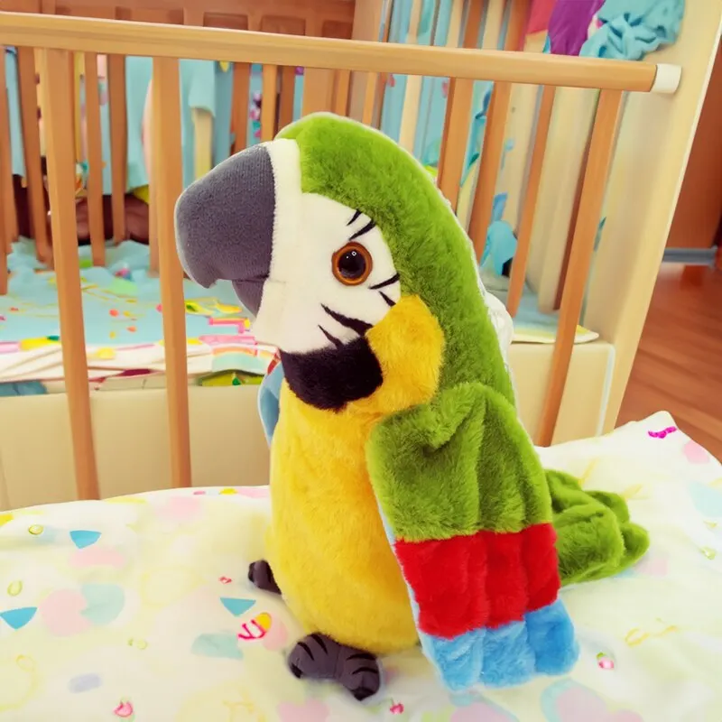 Colorful Chatty Parrot 2025 Interactive Recordable and Musical Toy That Flaps Wings and new Teaches Kids to Speak