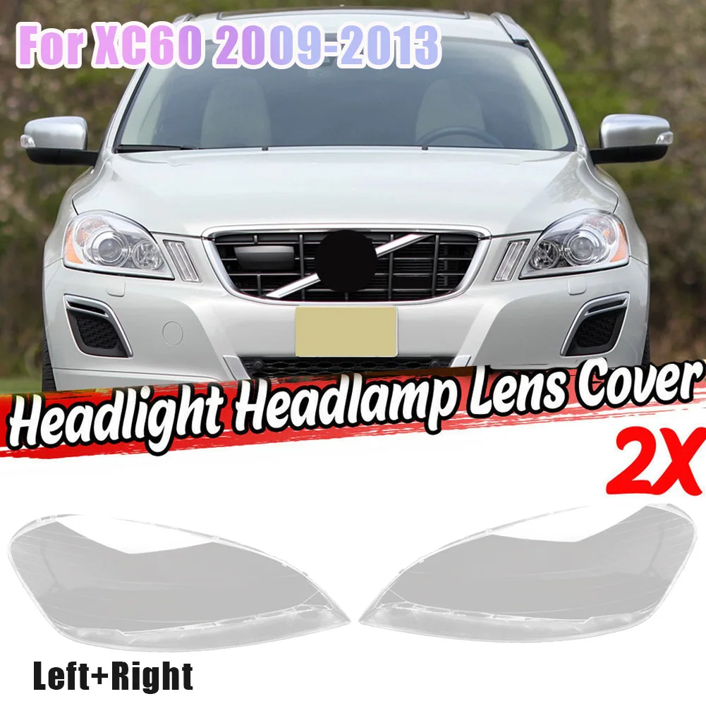 Car Headlight Lens Cover Front Headlight Lampshade Lamp Shell For Volvo XC60 2009 2010 2012 2013