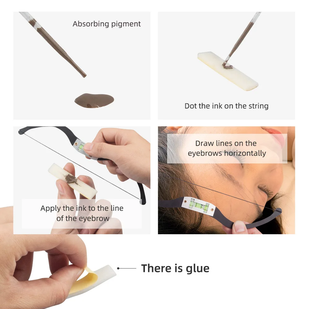 Metal Eyebrow Positioning Semi-Permanent Line Ruler Horizontal Marking new Arcuate Ruler 2025 Microblading Level Eyebrow Tattoo Brow Rule